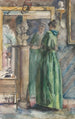 Dame en robe verte devant un miroir - Martinus van Andringa — artwork view