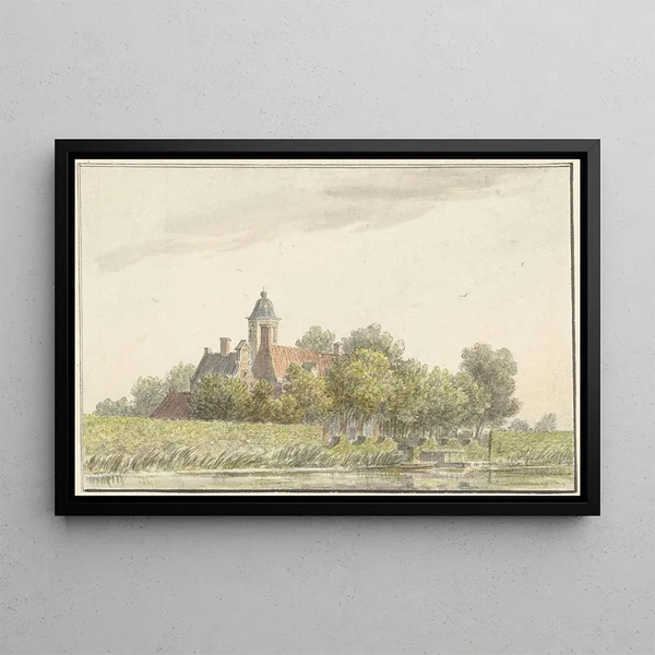 Garden of Peacocks on the Amstel - Martinus van der Jagt — framed artwork on a wall