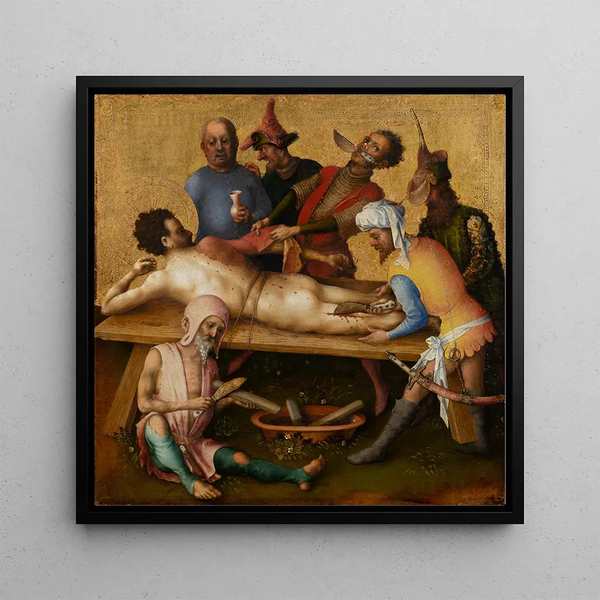 Martyrdom of Saint Bartholomew - Stefan Lochner — framed artwork on a wall