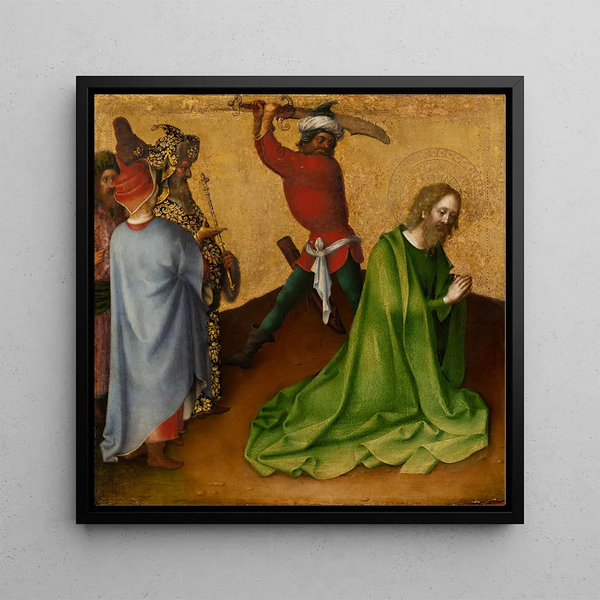 Martyre de Saint Jacques le Majeur - Stefan Lochner — framed artwork on a wall