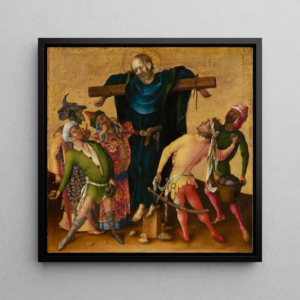 Martyrdom of Saint Philip - Stefan Lochner — framed artwork on a wall