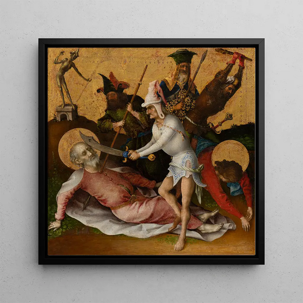 Saint Simon and Judas Martyr - Stefan Lochner — framed artwork on a wall