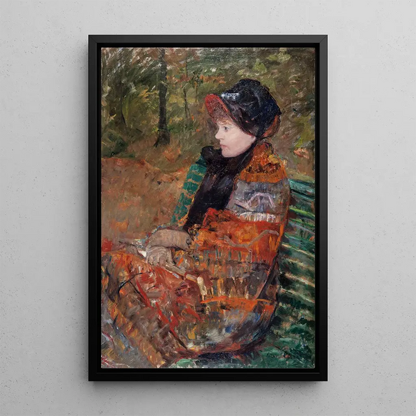 Autumn Painting, portrait of Lydia Cassatt - Mary Cassatt — framed artwork on a wall