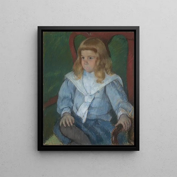 Boy with Golden Curls Painting of Harris Whittemore Jr B. A. 1918 - Mary Cassatt — framed artwork on a wall