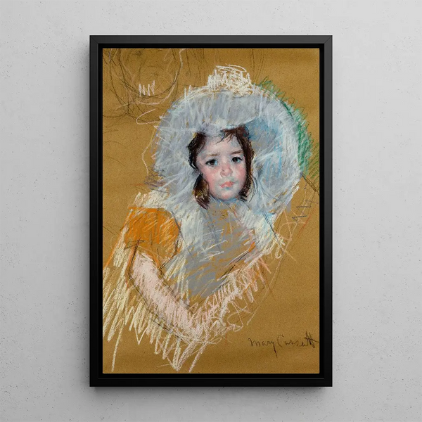 Bust of a Little Girl - Mary Cassatt — framed artwork on a wall