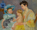 Children playing with a cat - Mary Cassatt — artwork view
