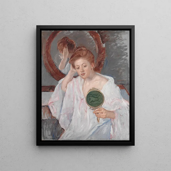 Denise at her Hairdresser - Mary Cassatt — framed artwork on a wall