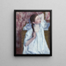 Girl arranging her hair - Mary Cassatt — framed artwork on a wall