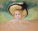Girl with a Black Ribbon Hat - Mary Cassatt — artwork view