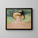 Girl with a Black Ribbon Hat - Mary Cassatt — framed artwork on a wall