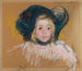 Head of Simone in green bonnet with wavy edge n° 2 - Mary Cassatt — artwork view