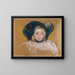 Head of Simone in green bonnet with wavy edge n° 2 - Mary Cassatt — framed artwork on a wall