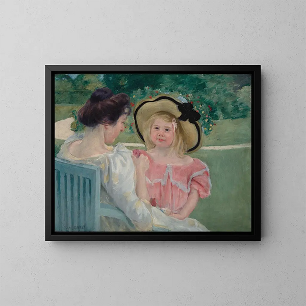 In the Garden - Mary Cassatt — framed artwork on a wall