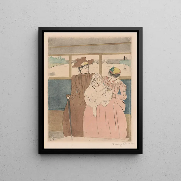 In the omnibus - Mary Cassatt — framed artwork on a wall