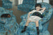 Little girl in a blue armchair - Mary Cassatt — artwork view