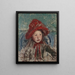 Little girl with a large red hat - Mary Cassatt — framed artwork on a wall