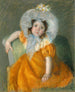 Margot in orange dress - Mary Cassatt — artwork view