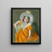 Margot in orange dress - Mary Cassatt — framed artwork on a wall