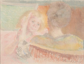 Mother painting Sara's hair No. 2 - Mary Cassatt — artwork view