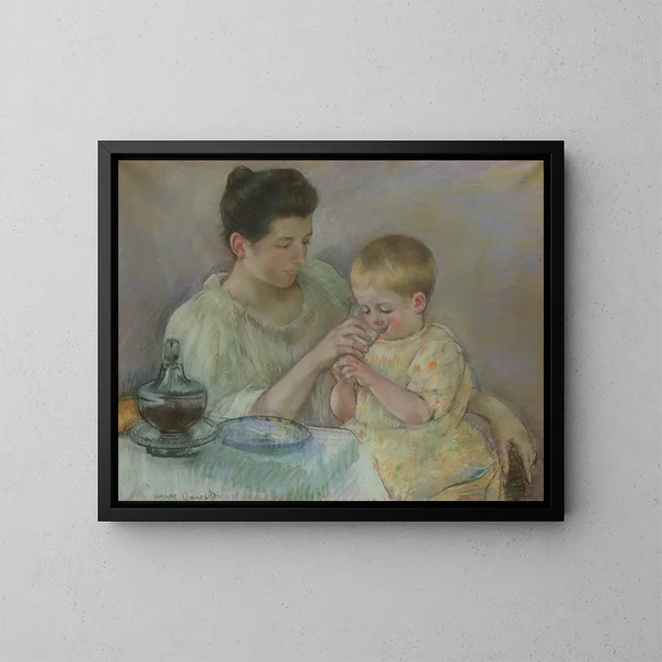 Mother breastfeeding her child - Mary Cassatt — framed artwork on a wall