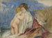 Mother sitting with a baby standing beside her in a landscape - Mary Cassatt — artwork view
