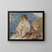 Mother sitting with a baby standing beside her in a landscape - Mary Cassatt — framed artwork on a wall