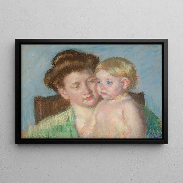 Mother and Child - Mary Cassatt — framed artwork on a wall