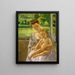 Mother and Child in the Veranda - Mary Cassatt — framed artwork on a wall