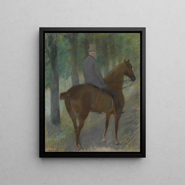 M. Robert S.. Cassatt on horseback - Mary Cassatt — framed artwork on a wall