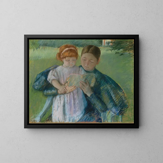 Nurse reading to a little girl - Mary Cassatt — framed artwork on a wall