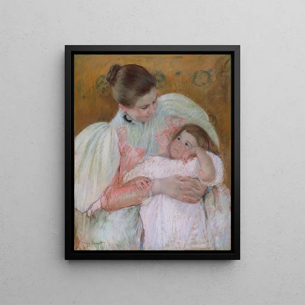 Nurse and Child - Mary Cassatt — framed artwork on a wall