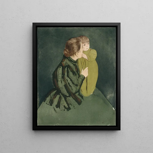 Mother Peasant and Her Child - Mary Cassatt — framed artwork on a wall