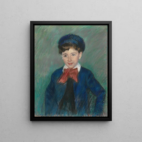 Portrait of Charles Dikran Kelekian at the age of eight - Mary Cassatt — framed artwork on a wall