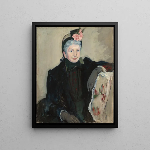 Portrait of an Elderly Lady - Mary Cassatt — framed artwork on a wall