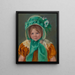 Sara with a Green Bonnet - Mary Cassatt — framed artwork on a wall