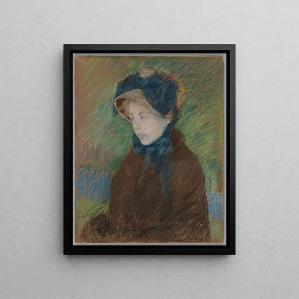 Susan with Straw Hat - Mary Cassatt — framed artwork on a wall