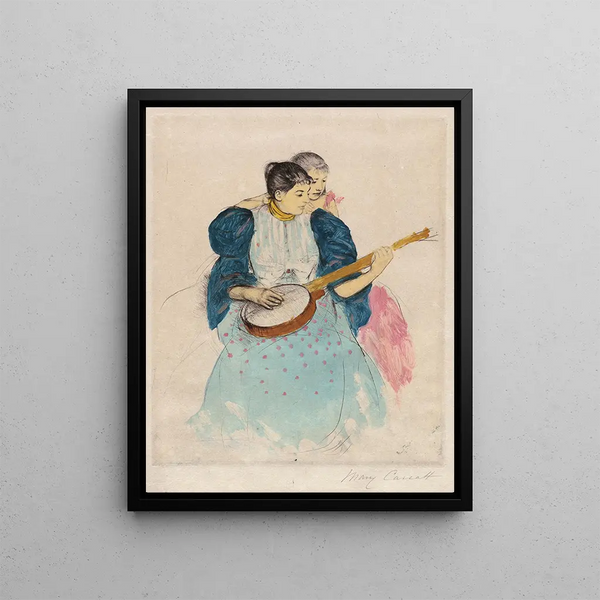 The Banjo Lesson - Mary Cassatt — framed artwork on a wall