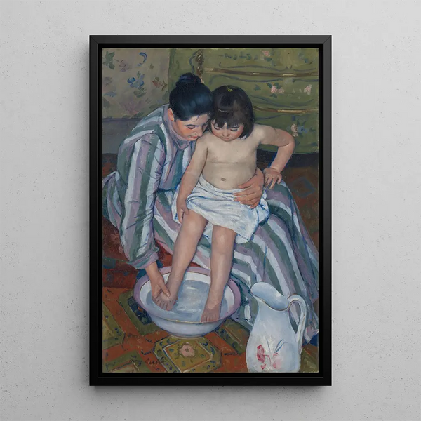 The child's bath - Mary Cassatt — framed artwork on a wall