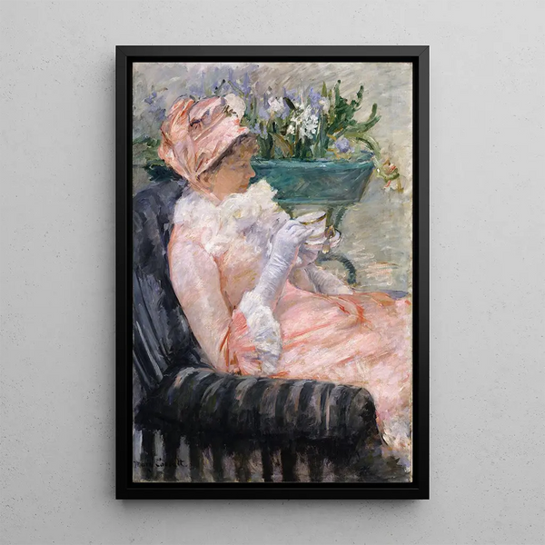 The Tea Cup - Mary Cassatt — framed artwork on a wall