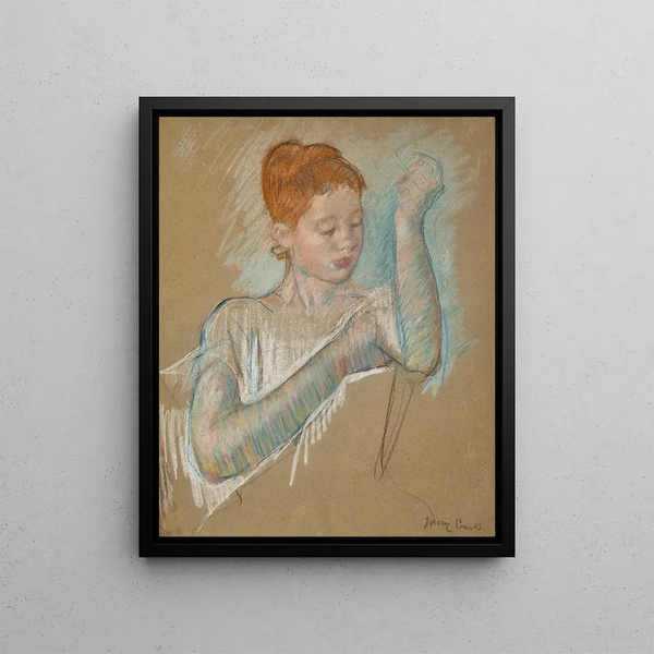 Long Gloves - Mary Cassatt — framed artwork on a wall