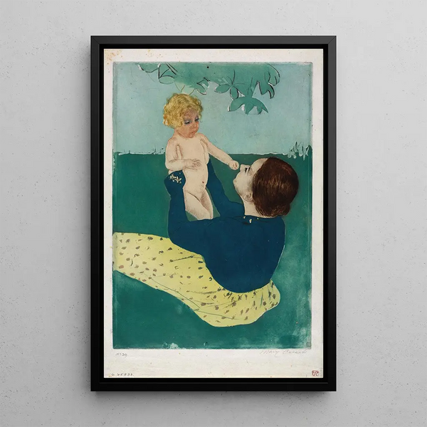 Under the Chestnut Tree - Mary Cassatt — framed artwork on a wall