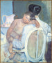 Woman sitting with a child in her arms - Mary Cassatt — artwork view