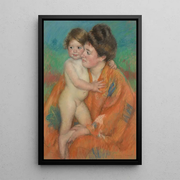Woman with Baby - Mary Cassatt — framed artwork on a wall