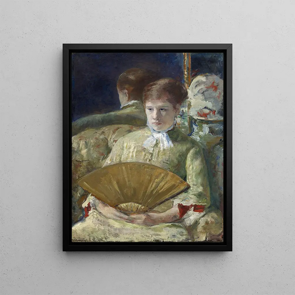 Woman with a Fan - Mary Cassatt — framed artwork on a wall