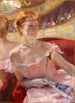 Woman with a Pearl Necklace in a Box - Mary Cassatt — artwork view