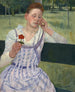 Woman with a Red Zinnia - Mary Cassatt — artwork view