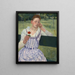 Woman with a Red Zinnia - Mary Cassatt — framed artwork on a wall