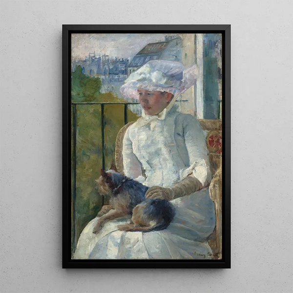 Young Girl at a Window - Mary Cassatt — framed artwork on a wall