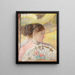Young woman in a box looking to the right - Mary Cassatt — framed artwork on a wall