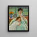 Young mother sewing - Mary Cassatt — framed artwork on a wall